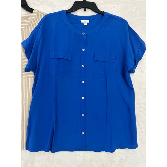 NWT J. Jill Button Tops Large 2pc Lot Office Lightweight - Picture 2 of 10